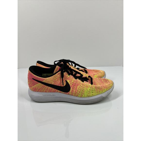 Nike Women’s Lunarepic Low Flyknit Running Shoes Pink/Black Size 8 844863‑999 - Picture 7 of 9